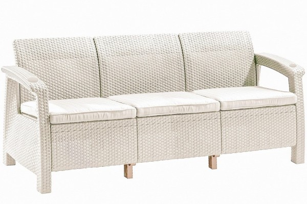 Трёхместный диван  Yalta Sofa 3 Seat белый купить в Пустошке