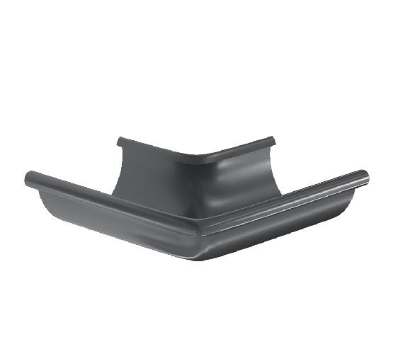 Водосток Aquasistem, система 125x90 -  Угол желоба, наружный 90° RAL 7024 Тёмно-серый купить в Пустошке