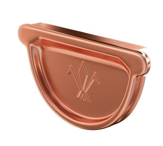 Водосток Aquasistem, система 125x90 - Заглушка желоба универсальная медная d125мм купить в Пустошке