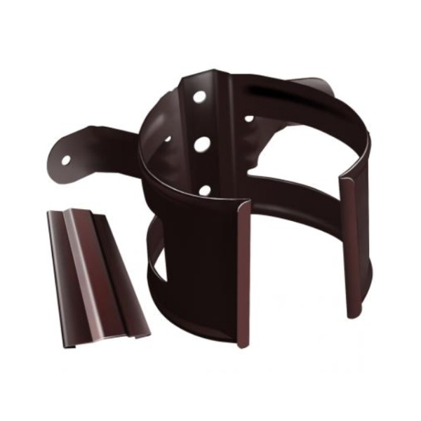 Водосток Grand Line 125x90 – Хомут трубы (на дерево) RAL 8017 купить в Пустошке