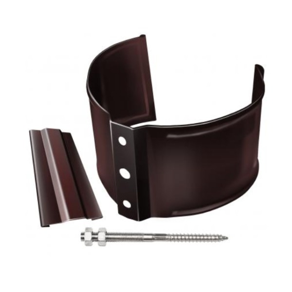 Водосток Grand Line 125x90 – Хомут трубы (на кирпич) RAL 8017 купить в Пустошке