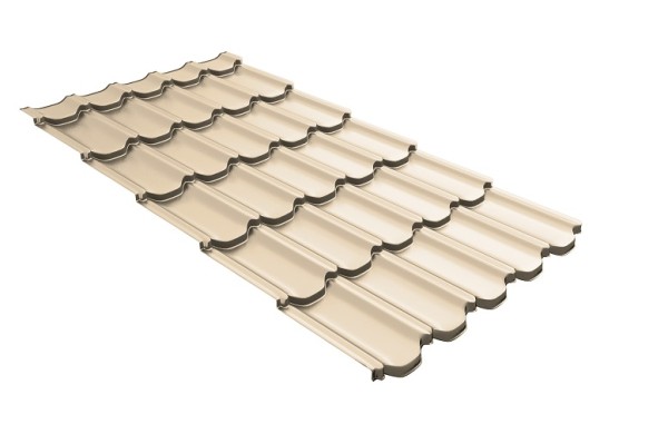 Металлочерепица квинта плюс с 3D резом 0,45 PE RAL 1015 светлая слоновая кость купить в Пустошке