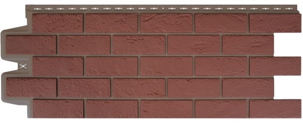 Фасадная панель Grand Line Состаренный кирпич Элит корица (махагон), ШОВ темно-бежевый купить в Пустошке