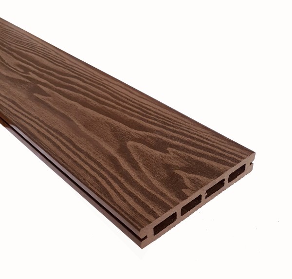 Террасная доска из ДПК Terrapol Смарт 3D Пустотелая с пазом Орех Милано купить в Пустошке