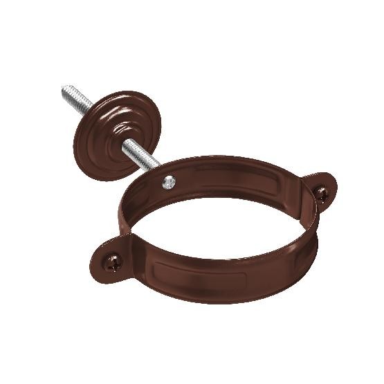 Водосток Aquasistem, система 150/100 - Комплект крепления трубы RAL 8017 Коричневый купить в Пустошке