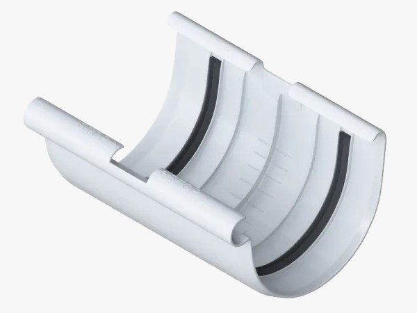 Водосток Альта-Профиль ПВХ – Соединитель желоба (белый) купить в Пустошке