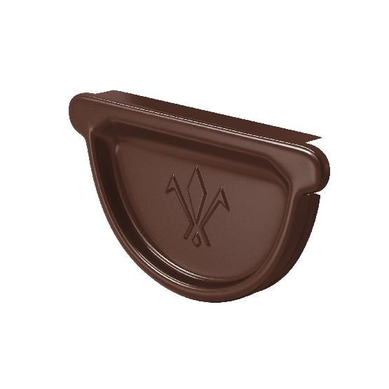 Водосток Aquasistem, система 125x90 - Заглушка универсальная с резиновым уплотнителем RAL 8017 Коричневый купить в Пустошке
