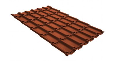 Металлочерепица классик GL 0,5 GreenCoat Pural RR 750 кирпично-красный (RAL 8004 терракота)