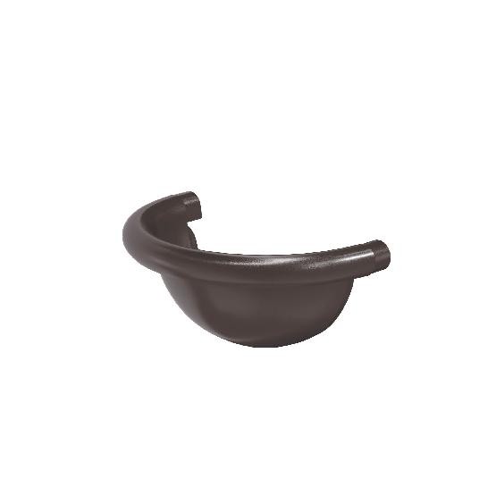 Водосток Aquasistem, система 150/100 - Заглушка желоба полукруглая RR 32 Тёмно-Коричневый купить в Пустошке