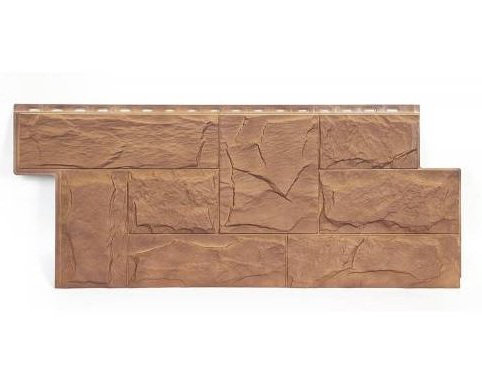 Фасадная панель T-Сайдинг-Гранит Леон ЭКО-2 Орех купить в Пустошке