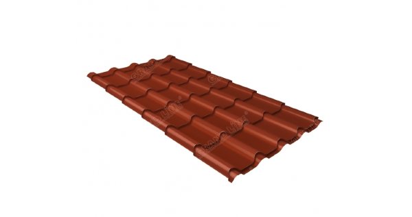 Металлочерепица камея GL 0,5 Atlas RAL 8004 терракота купить в Пустошке
