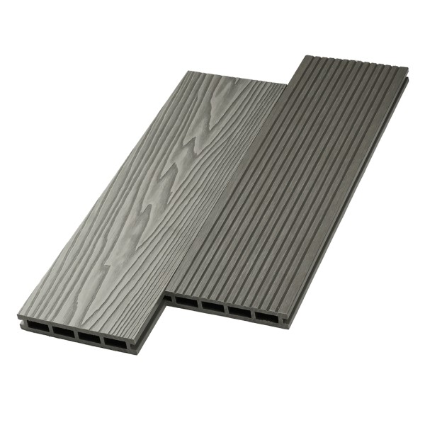 Террасная доска ДПК NanoWood двусторонняя New 3D тиснение + вельвет Серый купить в Пустошке