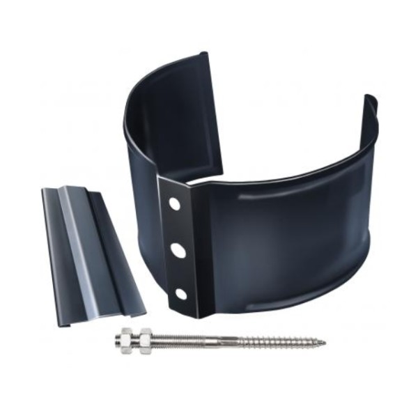 Водосток Grand Line 125x90 – Хомут трубы (на кирпич) RAL 7024 купить в Пустошке