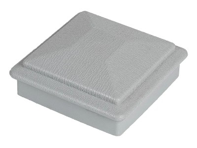 Крышка верхняя фигурная ПВХ для столба Deckart 100х100 Серый