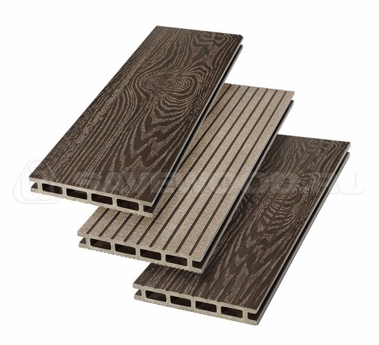 Террасная доска из ДПК SW Carpinus (T) — двухсторонняя темно-коричневый купить в Пустошке