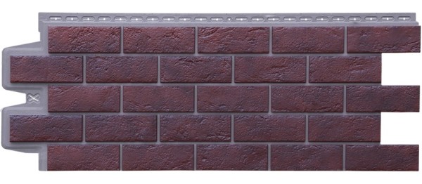 Фасадная панель Grand Line Состаренный кирпич Элит кофе (жжёный), ШОВ темно-бежевый купить в Пустошке