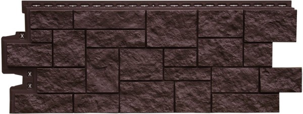 Фасадная панель Grand Line Дикий камень Стандарт Шоколадный (коричневый) купить в Пустошке