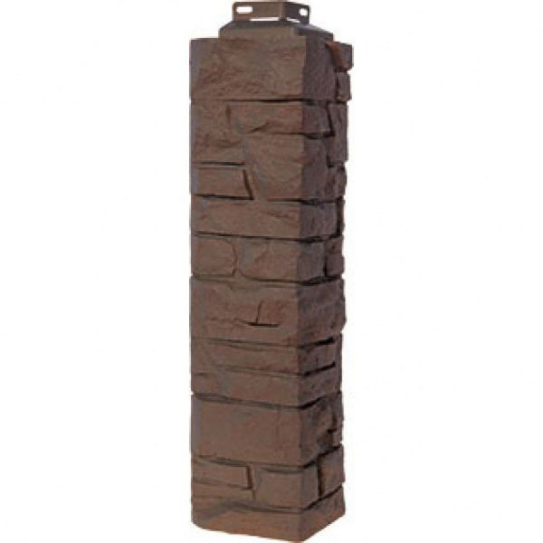 Цокольный сайдинг FineBer – Серия “Скала”, Угол наружный Желто-коричневый купить в Пустошке