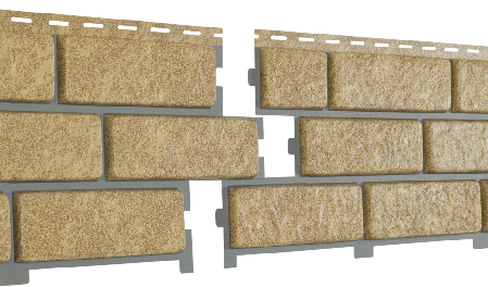 Фасадная панель Ю-Пласт Стоун Хаус Кирпич с декорированным швом Песочный купить в Пустошке