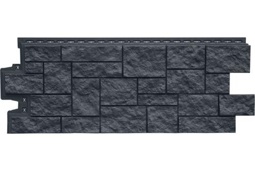 Фасадная панель Grand Line Дикий камень Стандарт графит купить в Пустошке