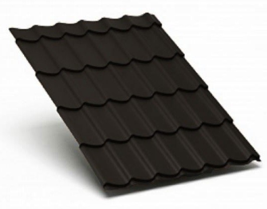 Металлочерепица Металл Профиль матовый полиэстр Valori 0,5 сталь RR 32 темно-коричневый купить в Пустошке