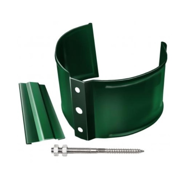 Водосток Grand Line 125x90 – Хомут трубы (на кирпич) RAL 6005 купить в Пустошке