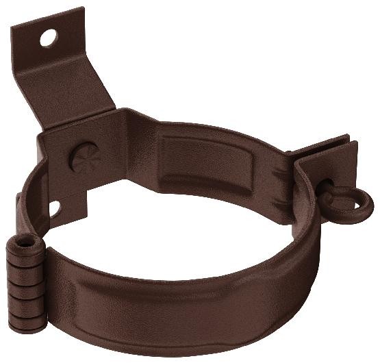 Водосток Aquasistem, Система 125x90 - Декоративный хомут трубы под дерево с комплектом крепления RAL 8017 Коричневый matt купить в Пустошке