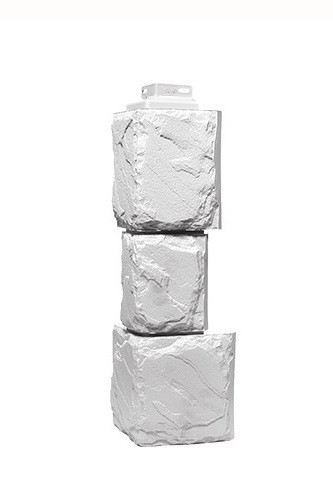 Угол наружный «Камень крупный»  Мелованный белый купить в Пустошке