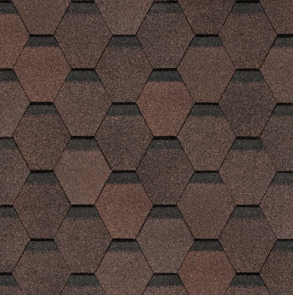 Гибкая черепица Docke, коллекция Шестигранник Коричневый купить в Пустошке