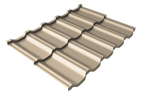 Металлочерепица модульная Квинта Uno Grand Line c 3D резом 0,5 Satin RAL 1015 светлая слоновая кость купить в Пустошке