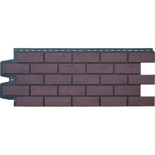 Фасадная панель Grand Line Состаренный кирпич Элит каштан, ШОВ черный купить в Пустошке