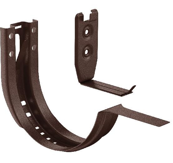 Водосток Aquasistem, Система 125x90 - Крюк крепления желоба короткий регулируемый RAL 8017 Коричневый matt купить в Пустошке