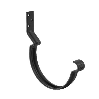 Водосток Aquasistem, система 125x90 - Крюк крепления желоба короткий RAL 9005 Чёрный