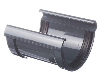 Соединитель желоба Docke Lux ПВХ - Графит купить в Пустошке