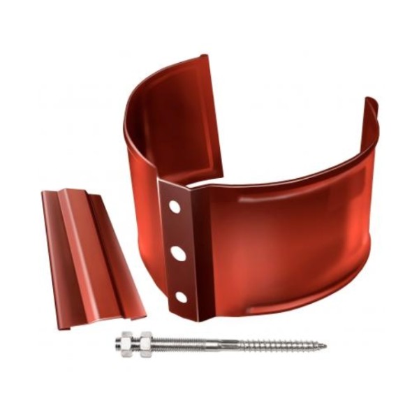 Водосток Grand Line 125x90 – Хомут трубы (на кирпич) RAL 8004 купить в Пустошке