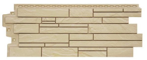 Фасадная панель Grand Line Скала Стандарт бежевый купить в Пустошке