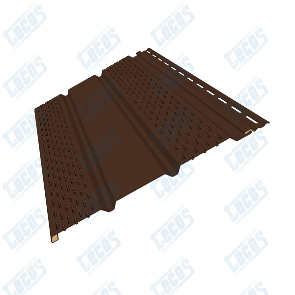 Софит к сайдингу ПЕРФОРАЦИЯ ПО БОКАМ TECOS ТЁМНЫЙ-КАШТАН купить в Пустошке