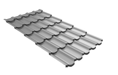Металлочерепица квинта плюс с 3D резом 0,5 Satin RAL 7004 сигнальный серый