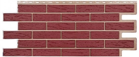 Фасадная панель T-Сайдинг-Кирпич Саман Бордовый купить в Пустошке