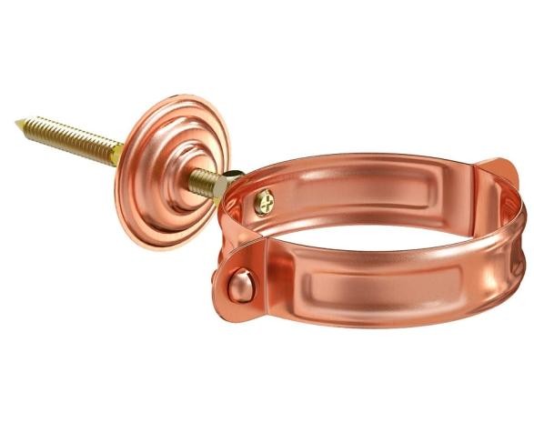 Водосток Aquasistem, система 125x90 - Хомут для крепления трубы медный d90мм купить в Пустошке