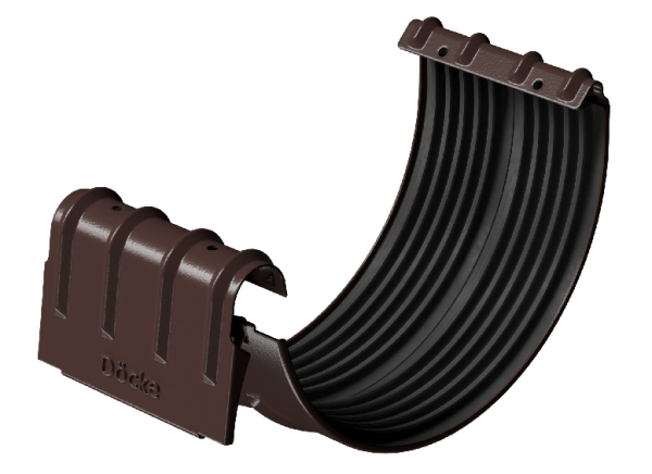 Соединитель желобов D125 Döcke STAL PREMIUM Шоколад, (RAL 8019) купить в Пустошке