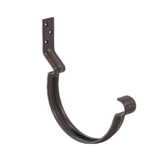 Водосток Aquasistem, система 125x90 - Крюк крепления желоба короткий RR 32 Тёмно-Коричневый купить в Пустошке