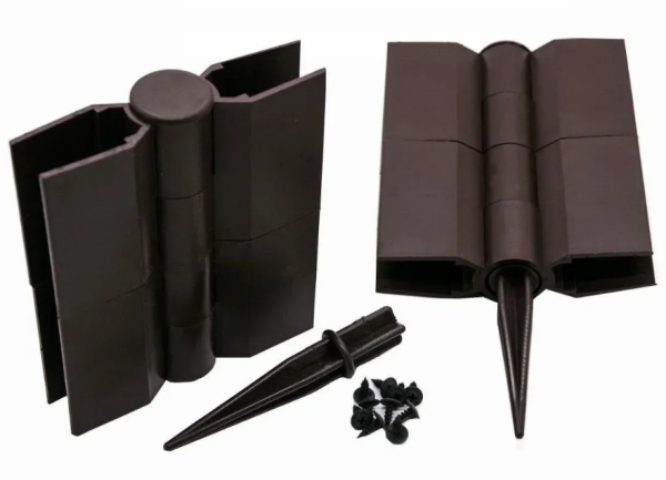 Угловой элемент поворотный, пластиковый от 60° до 300° для доски 150х25 мм из ДПК коричневый Holzhof купить в Пустошке