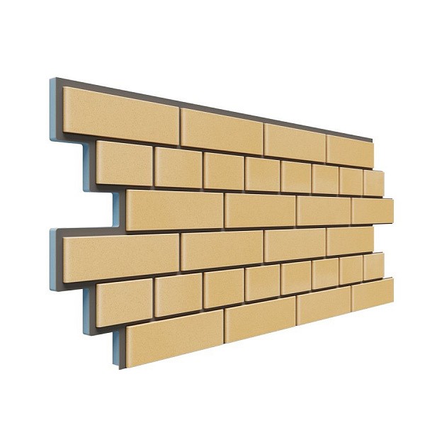 Фасадная термопанель Доломит кирпич 20мм Жёлтый купить в Пустошке