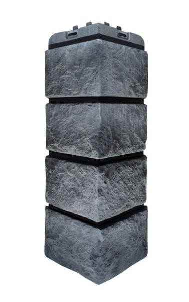 Угол наружный Grand Line Колотый Камень Антрацит, Шов чёрный купить в Пустошке