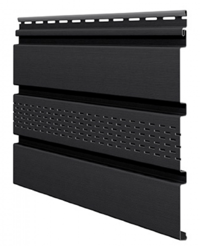 Софит ламинированный VOX UNICOLOR с центральной перфорацией, Графит купить в Пустошке